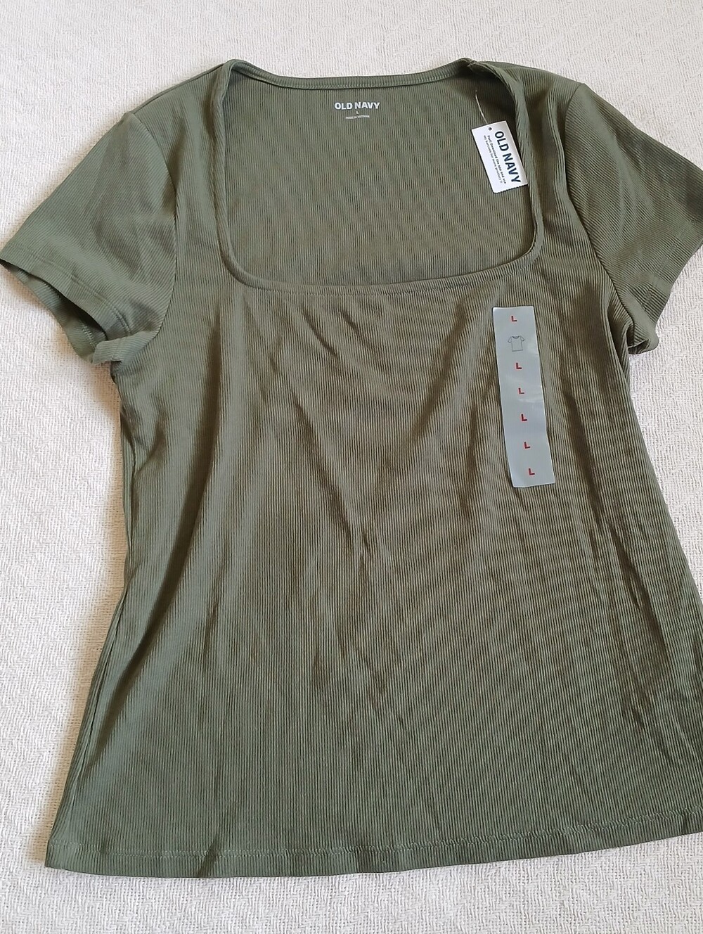 old navy ♡ square neck alpine large green cotton ribbed